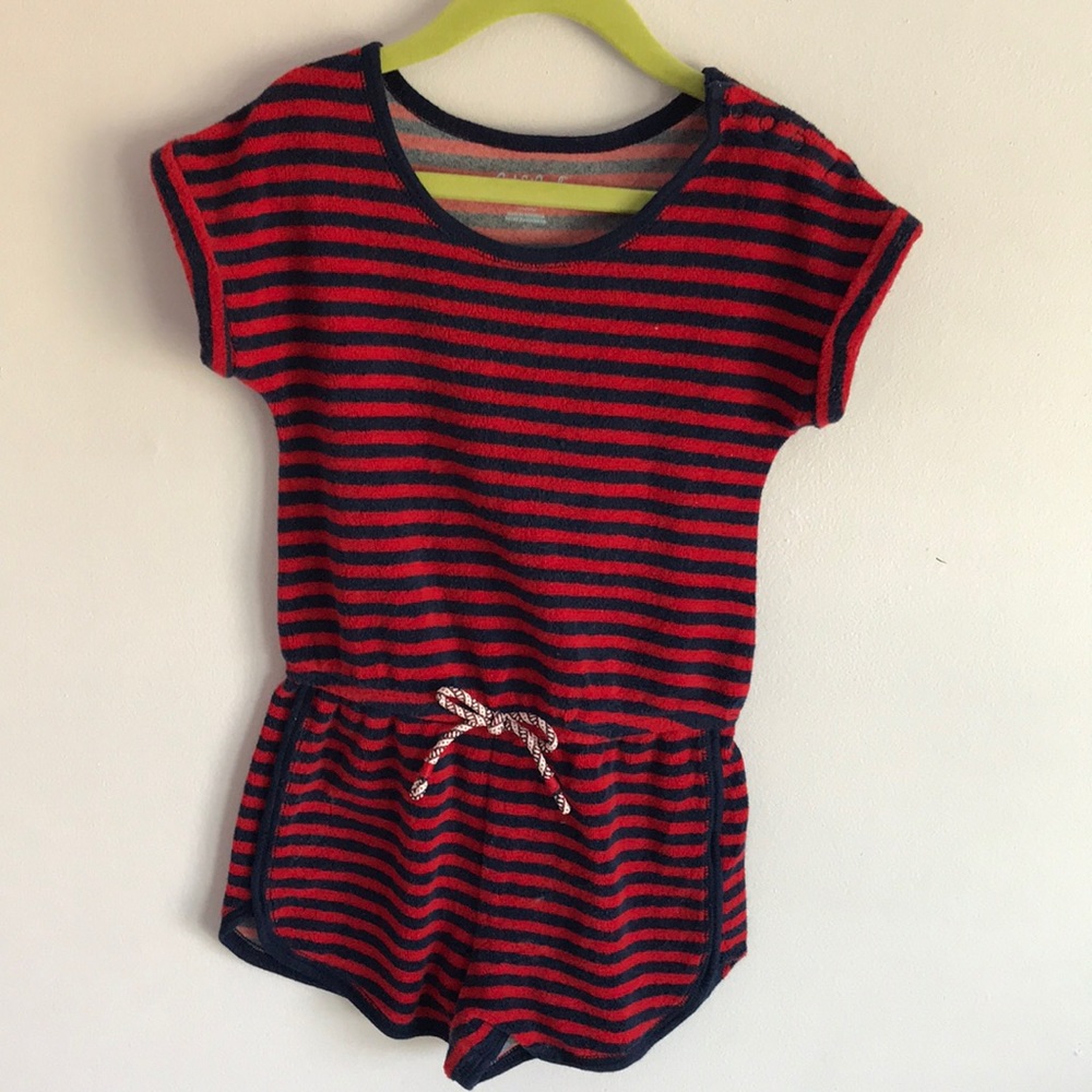 Cat & Jack 4/5 terry cloth romper swimsuit coverup